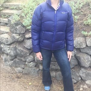 Royal blue Patagonia down winter jacket